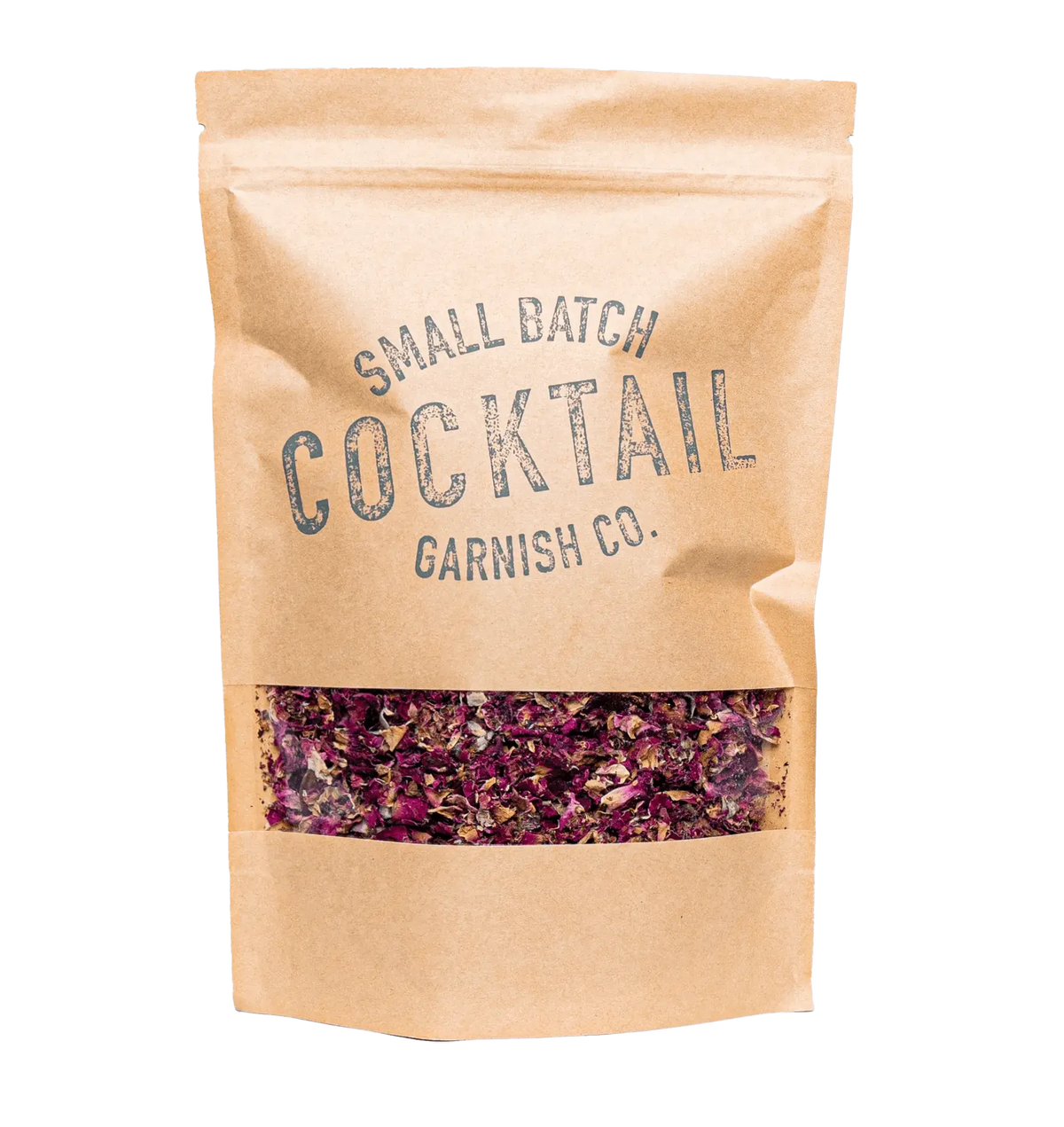 Cocktail Garnish Co. Dried Rose Resealable Bag Front View