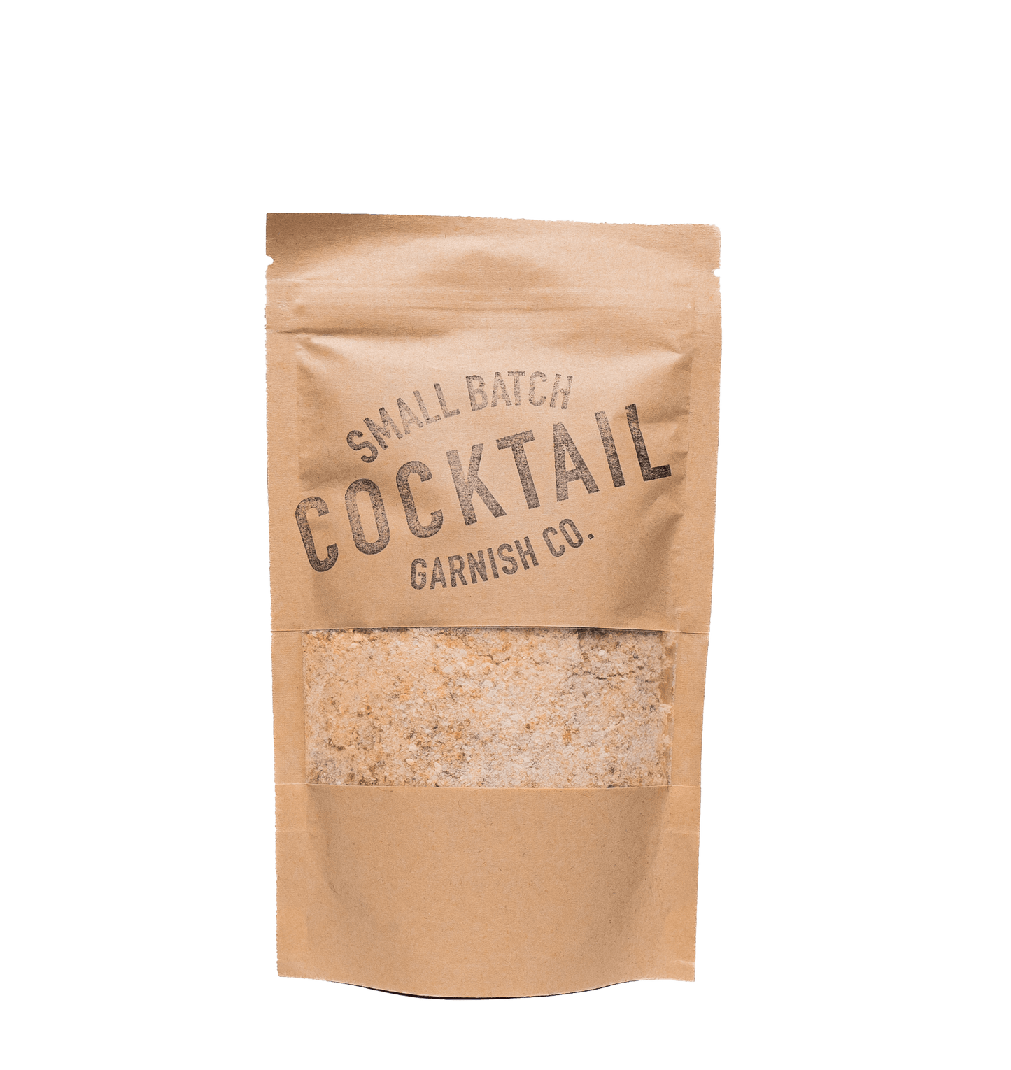 A bag of Cocktail Garnish Co. Pink Himalayan Salt mixed with Dehydrated Blood Orange for rimming cocktails