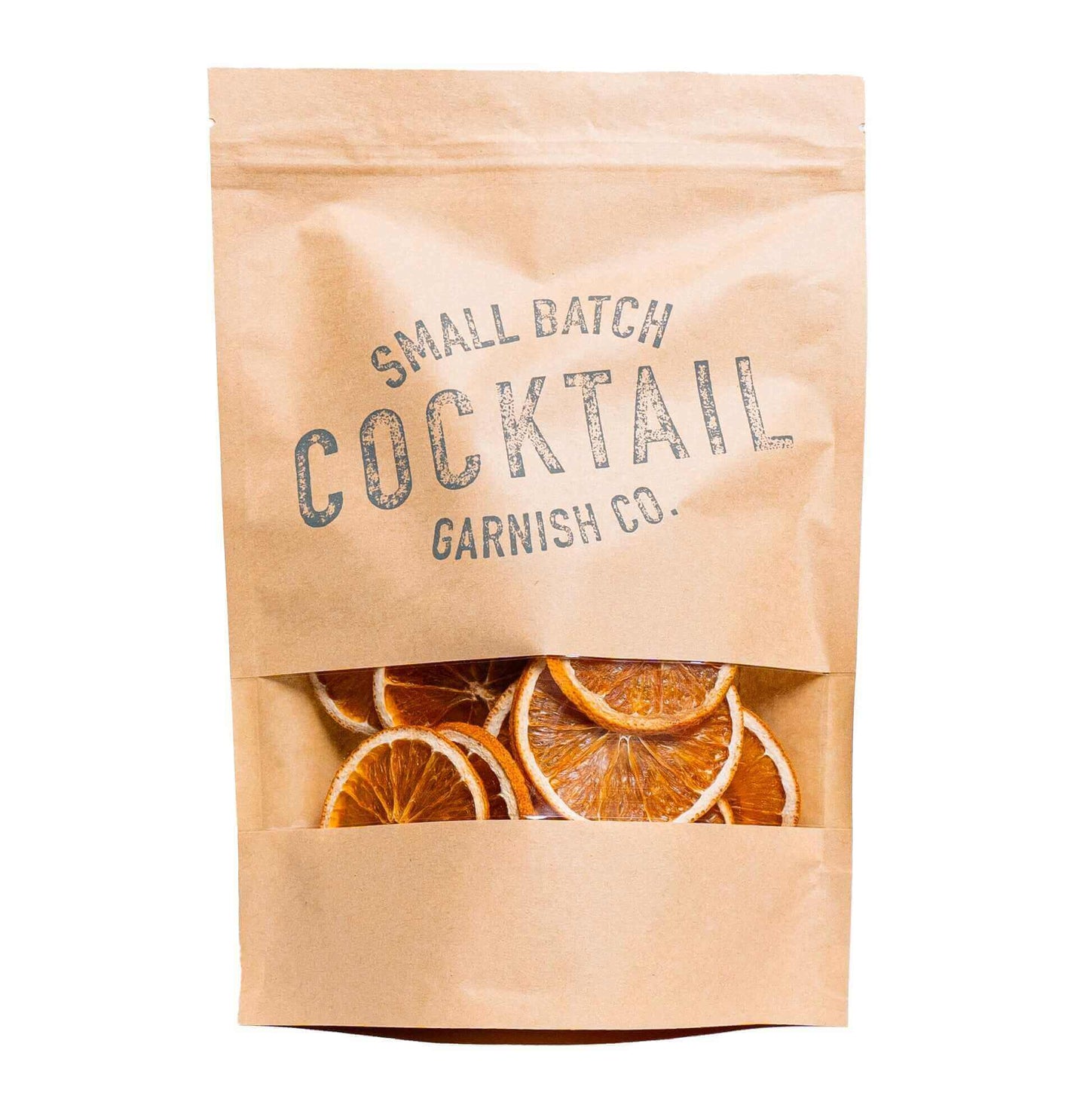 A bag of Cocktail Garnish Co. bag of Dehydrated Orange Bags with 30+ slices
