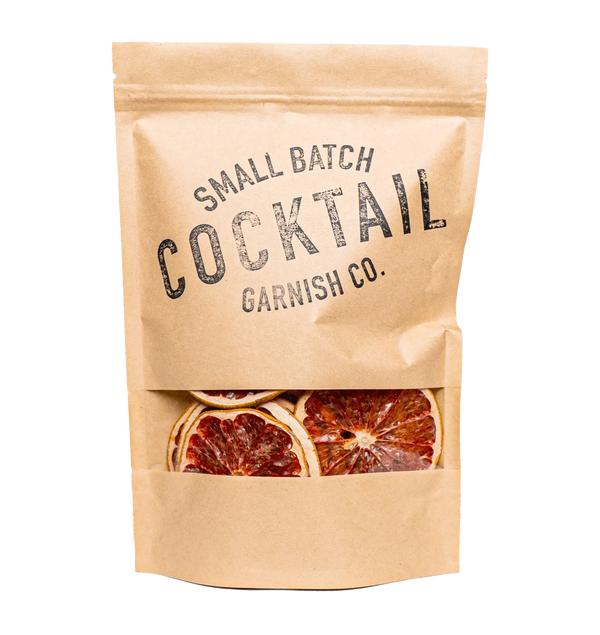 A bag of Cocktail Garnish Co. Dehydrated Grapefruit slices for cocktails or drinks