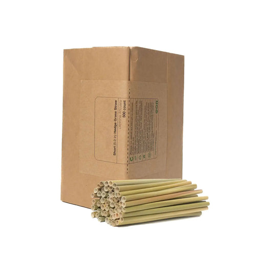 Short Hedge Grass Straws (5") 500ct | Eco-Friendly Cocktail Straws